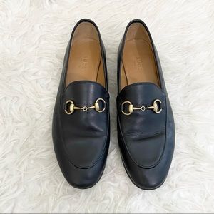 Gucci Jordaan Loafer Horsebit Black Gold size 36.5
